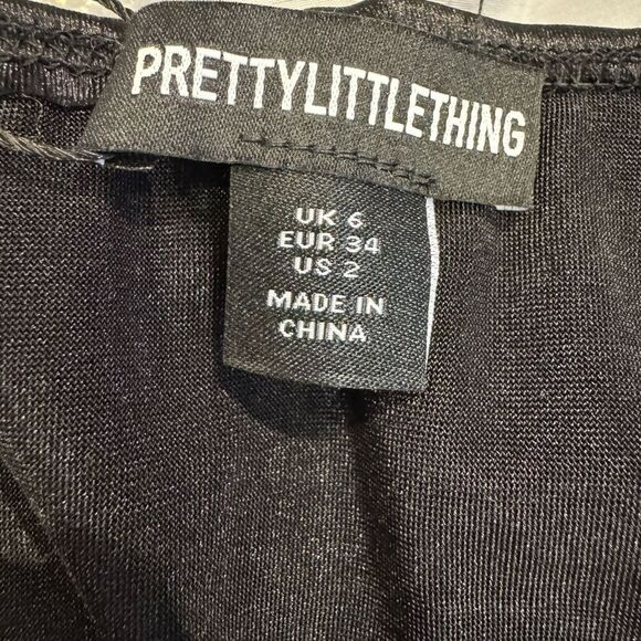 Black Mesh Panel Cropped Corset Bandeau Top in US SIZE 2 - Picture 7 of 10